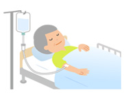 カゼ・盲腸等の病気になったイラスト